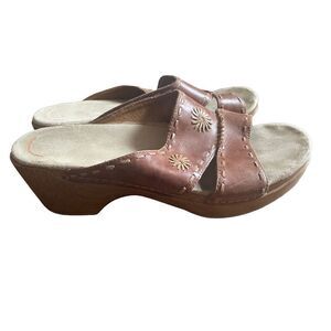 DANSKO Sunny Slide Slip On Wedge Leather Sandal size 40